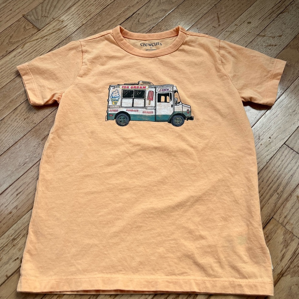 Crewcuts ice cream t-shirt in orange size s (6-7)